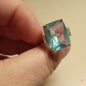 Aquamarine Sterling Silver 925 Ring